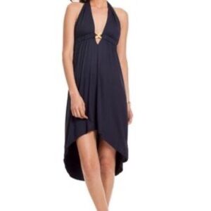 Trina Turk Navy Viscose Jersey Halter Maxi Dress Size Small/P V-Neck